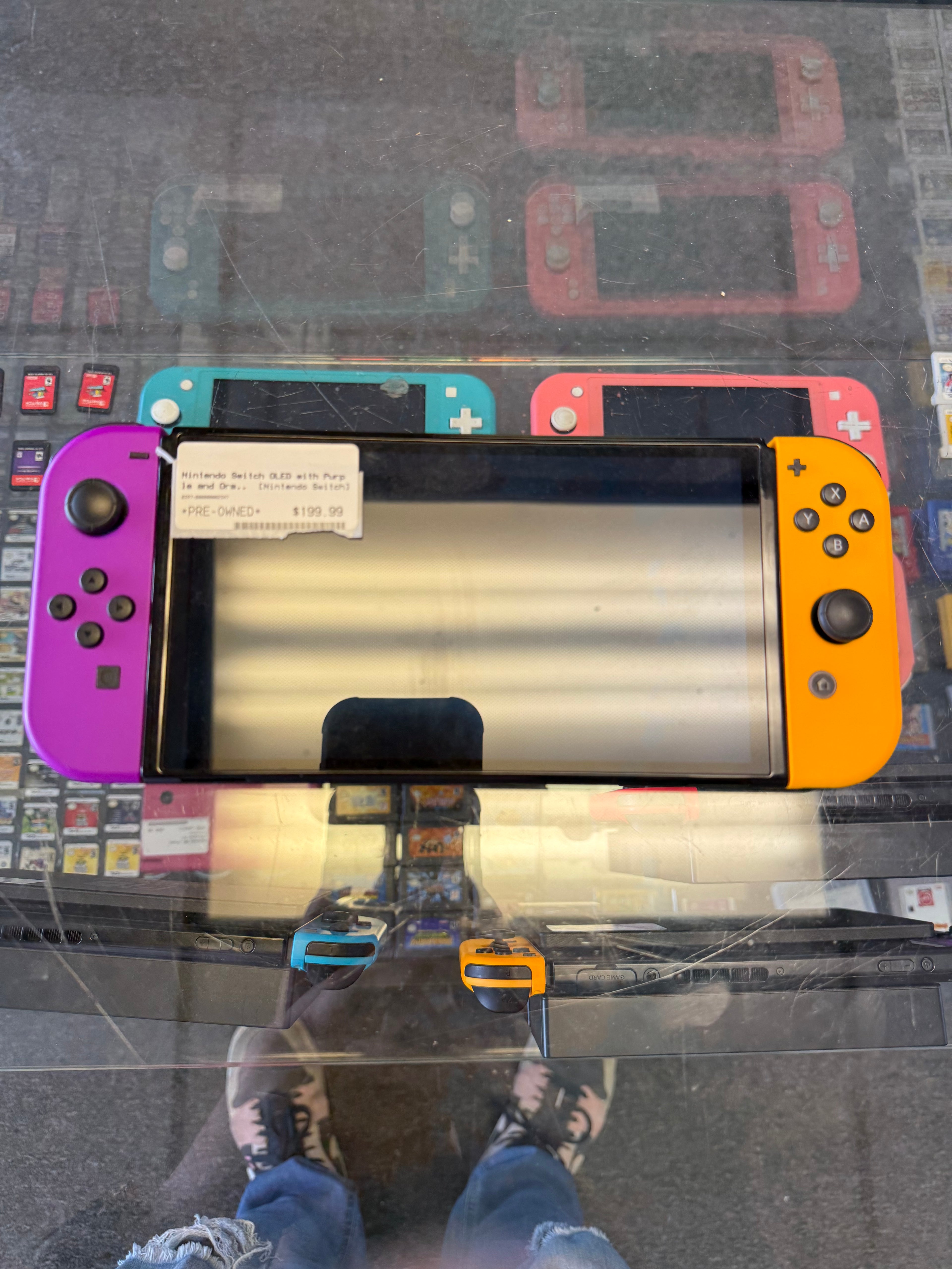 Nintendo Switch OLED with Purple and Orange Joy-Con (NO DOCK) - Nintendo Switch